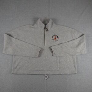 Oklahoma State Cowboys Pullover Womens L Gray 1/4 Zip Cropped Sweatshirt Summit